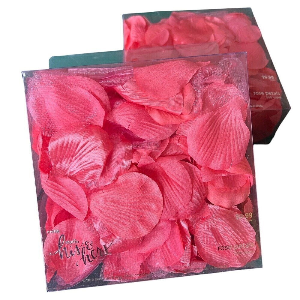 Studio His & Hers Coral Pink Decor Rose Petals 2 Packs‎ Bundle